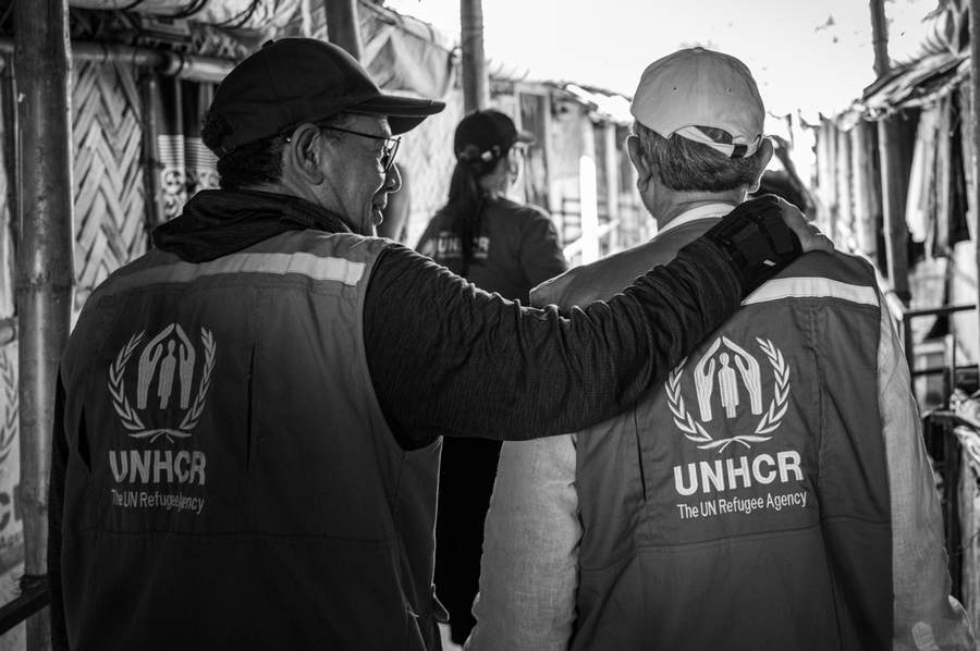Mohamed Ousri with Neil Ghosh, UNHCR, Cox's Bazar